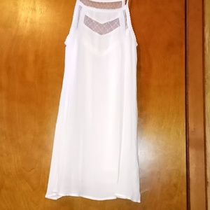 En creme see-through lace strap dress